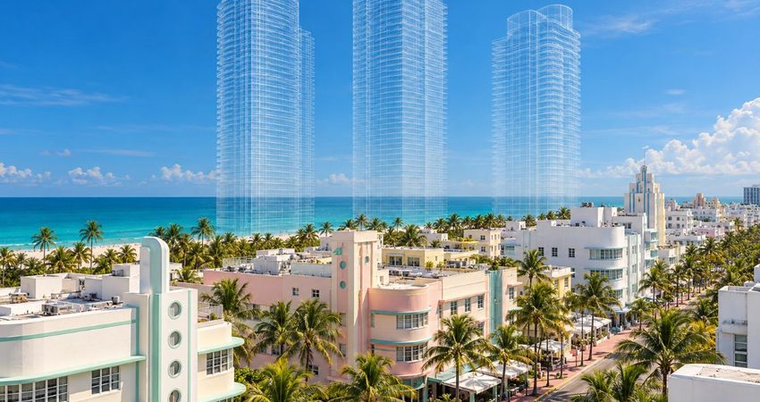 Miami Beach desafía la expansión en altura: frenan tres proyectos residenciales ante la resistencia de vecinos y autoridades Torres fantasma sobre el Art Déco