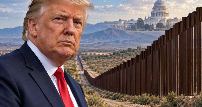 Trump promete una ley para impedir que futuros presidentes reviertan su política migratoria Trump, Capitol, and Border Fence