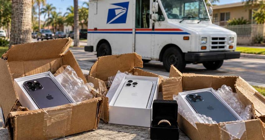 Cámaras ocultas captan presunto robo de iPhones y un anillo: arrestan a empleado postal en Hialeah postalarresto